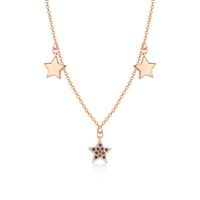 Colar Estrelas Cravejado com Espinélio em Prata 925 com Banho de Ouro Rosé