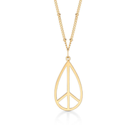 Pingente Paz em Prata 925 com Banho de Ouro Amarelo 18k