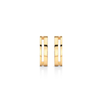 Brinco Entre Lóbulo Vazado em Prata 925 com Banho de Ouro Amarelo 18k