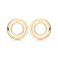 Brinco Círculo Vazado em Prata 925 com Banho de Ouro Amarelo 18k