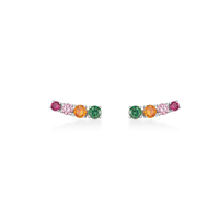 Brinco Ear Cuff Cravejado em Prata 925