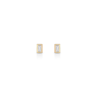 Brinco Stud Cravejado em Prata 925 com Banho de Ouro Amarelo 18k