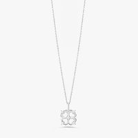 Colar Trevo Cravejado em Prata 925