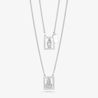 Colar Escapulário N Senhora Carmo/Sagrado Coração Jesus em Prata 925