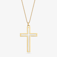 Pingente Cruz em Ouro Amarelo e Ouro Branco 18k