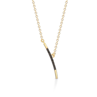 Colar Vertical com Espinélio em Prata 925 com Banho de Ouro Amarelo 18k