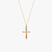 Pingente Cruz com 2 Pontos de Diamantes em Ouro Amarelo 18k