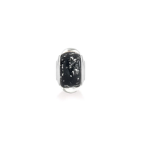 Charm Separador Preto Brilhoso em Prata 925