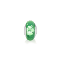 Charm Separador Flor Verde em Prata 925