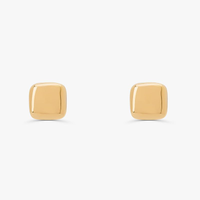 Brinco Stud Liso em Ouro Amarelo 18k