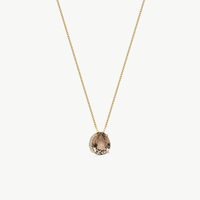 Pingente em Ouro Amarelo com Diamante e Quartzo Fumê