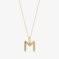 Pingente Letra M em Ouro Amarelo 18k