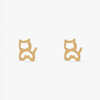 Brinco Gatinho em Ouro Amarelo
