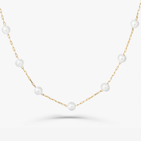 Colar Com Pérolas em Ouro Amarelo 18k - 43cm