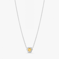 Colar Hexagonal com Citrino e Safira em Prata 925