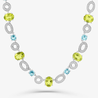 Maxi Colar com Peridoto, Topázio Azul e Safira em Prata 925