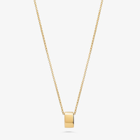 Colar Retangular em Prata 925 com Banho de Ouro Amarelo 18k
