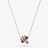 Pingente com Ametista, Citrino e Iolita em Ouro Amarelo 18k