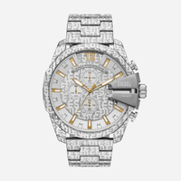 Relógio Diesel Masculino Mega Chief em Aço Prateado DZ4636B1