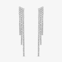 Brinco Maxi Cascata com Diamantes em Ouro Branco 18k