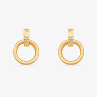 Brinco Maxi com Topázio em Prata 925 com Banho de Ouro Amarelo 18k