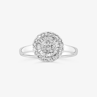 Anel com Diamantes em Ouro Branco 18k - 10 mm