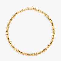 Pulseira Malha Palmeira em Ouro Amarelo 18k - 18 cm