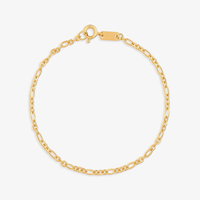 Pulseira Malha Elos em Prata 925 com Banho de Ouro Amarelo 18k - 23 cm