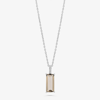 Colar com Quartzo Fumê e Safira em Prata 925