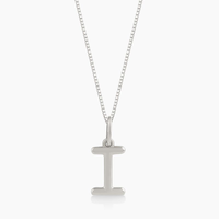 Pingente Letra I em Ouro Branco 18K