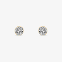 Brinco Círculo com 4 Pontos de Diamantes em Ouro Amarelo 18k