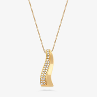 Pingente Curvas com Diamante em Ouro Amarelo 18k