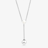 Colar Esfera com Pérola em Prata 925