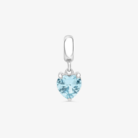 Charm Coração Azul Cravejado em Prata 925