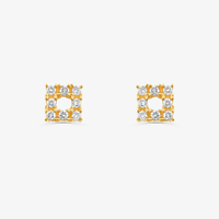Brinco Infantil com 6 Pts de Diamantes em Ouro Amarelo 18k