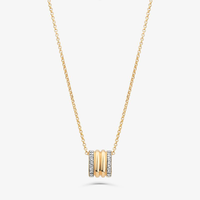 Colar Linhas com Topázio em Prata 925 com Banho de Ouro Amarelo 18k