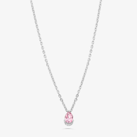 Colar Gota com Quartzo Rosa e Safira em Prata 925