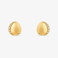 Brinco Orgânico com Diamante em Ouro Amarelo 18k