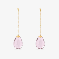 Extensor de Brinco Longo com Rose de France em Ouro Amarelo 18k