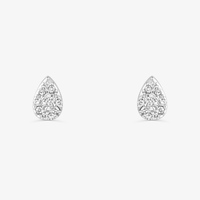 Brinco Gota em Ouro Branco 18k