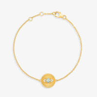 Pulseira Olho Grego Cravejado em Prata 925 com Banho de Ouro Amarelo 18k