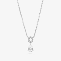 Colar Elo com Safira em Prata 925