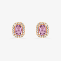 Brinco com Ametista e Topázio em Prata 925 com Banho de Ouro Rose 18k