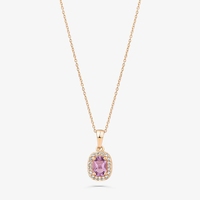 Colar com Ametista e Topázio em Prata 925 com Banho de Ouro Rose 18k