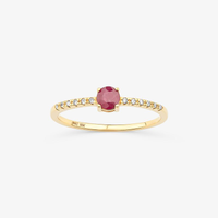 Anel com Rubi e Diamantes em Ouro Amarelo 18K