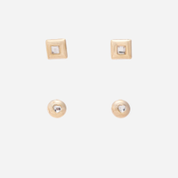 Kit de 2 brincos com strass dourado