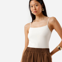 Blusa alça fina feminina de poliamida off white