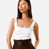 Regata feminina decote quadrado off white