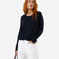 Suéter feminino em tricot azul