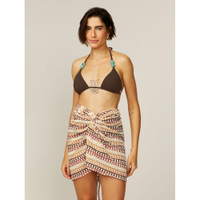 Saída Pareô Em Tricot Multicolorido Terroso M